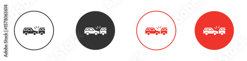 Rear end collision icon pack. Clipart Vector design
