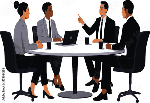 Business People Discussing Meeting in Office