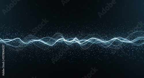 Abstract Blue Digital Wave Pattern on Dark Background for Technology and Science