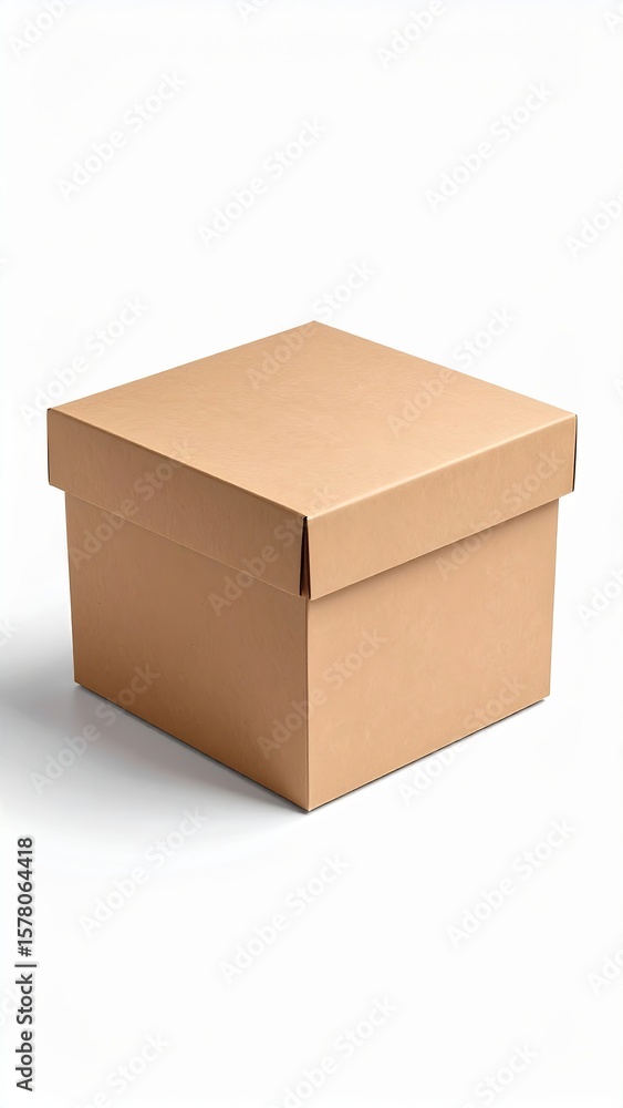 Isolated Cardboard Box: Packaging, Delivery, and Shipping Concept with Shadow. Isolated Cardboard Box: Packaging, Delivery, and Shipping Concept with Shadow.