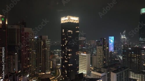 Wallpaper Mural night time illuminated kuala lumpur city downtown aerial panorama 4k malaysia Torontodigital.ca