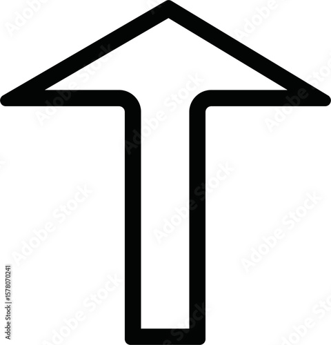 outline down Arrow Icon Vector flat design style isolated on white background