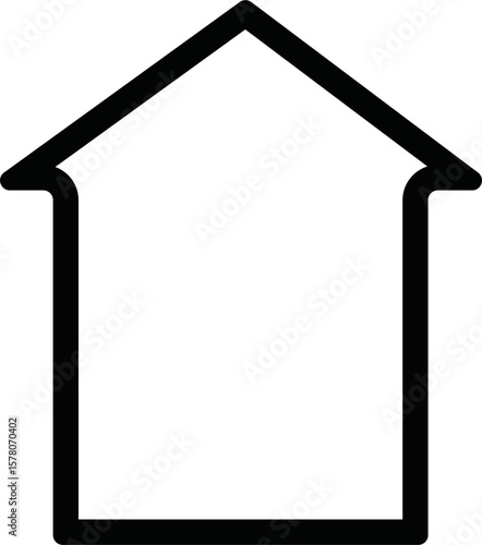 outline down Arrow Icon Vector flat design style isolated on white background