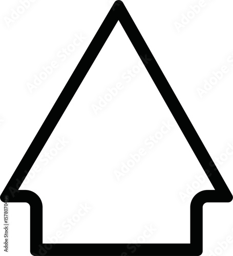 outline down Arrow Icon Vector flat design style isolated on white background