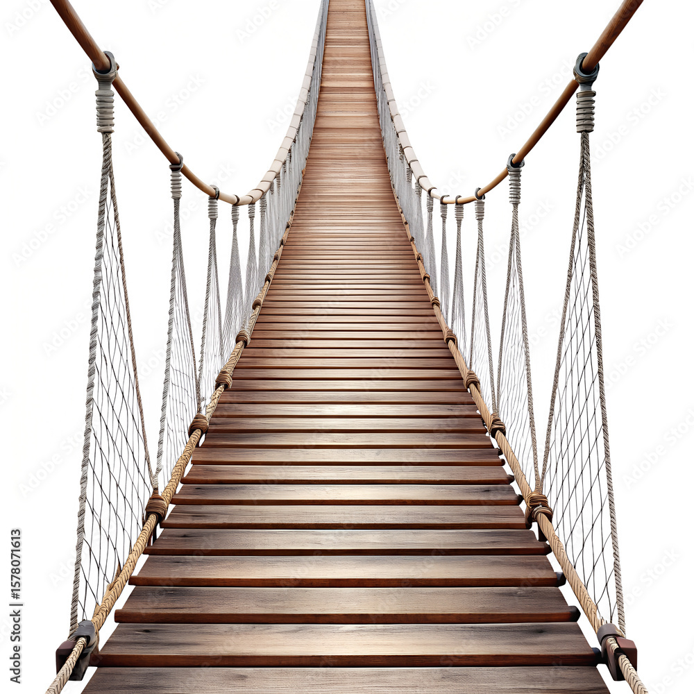 Fototapeta premium hanging bridge isolated on white background