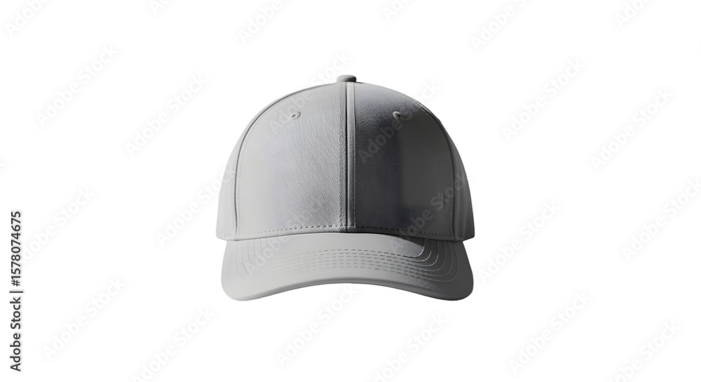 Fototapeta premium White Baseball Cap on Transparent Background Minimalist Style Casual Headwear
