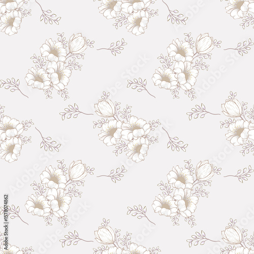 Soft white floral seamless pattern vector for fabric, this floral seamless pattern vector is perfect for wedding floral seamless pattern vector designs
