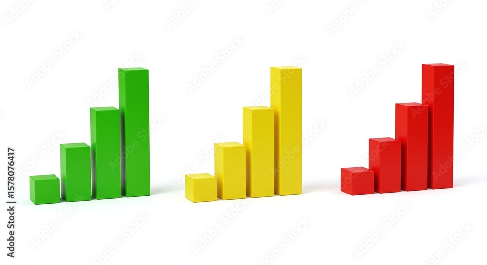 Fototapeta premium Colorful Bar Graphs Showing Growth in Business Data