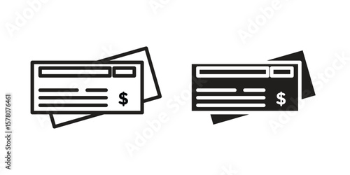 Cheque icon vector design, perfect for website ui designs