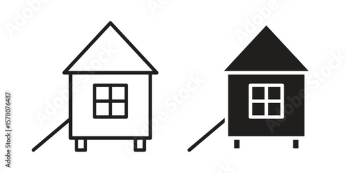 Chicken coop icon vector design, perfect for website ui designs