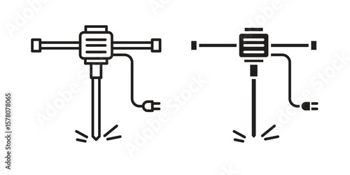 Hydraulic breaker icon vector design, perfect for website ui designs