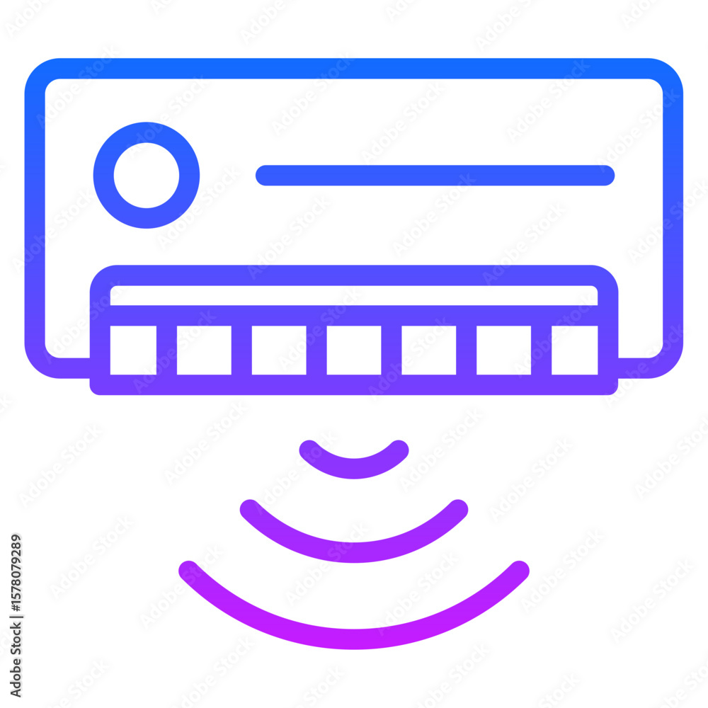 Smart Air Conditioner Vector Icons Smart Air Conditioner Vector Icons
