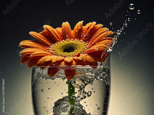 orange gerbera in vase