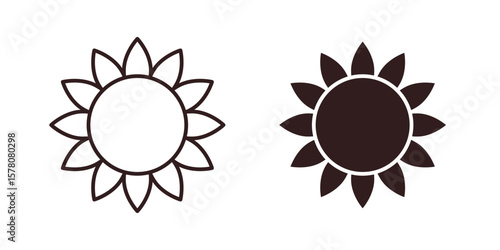 Sunflower icon vector design, perfect for website ui designs