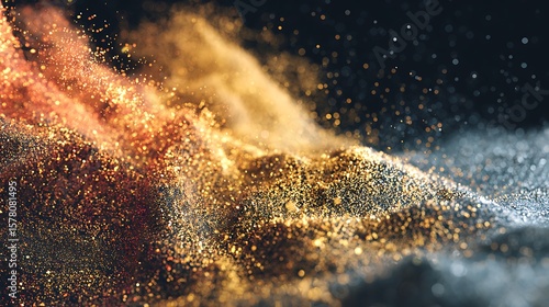 Wallpaper Mural Abstract Particle Cloud with Gold Silver and Bronze Color Torontodigital.ca