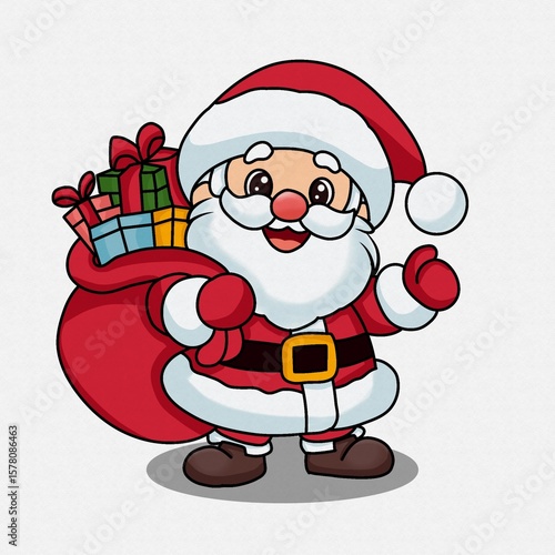Cute Christmas Santa Characters Illustration 