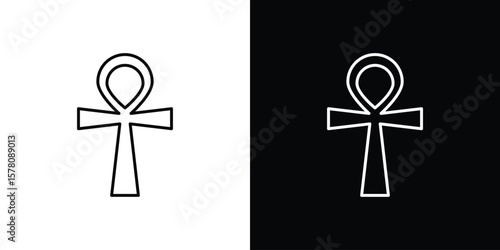 Ankh icon illustration symbol or logo collection.