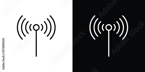 Antenna icon illustration symbol or logo collection.