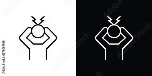 Anxiety icon illustration symbol or logo collection.