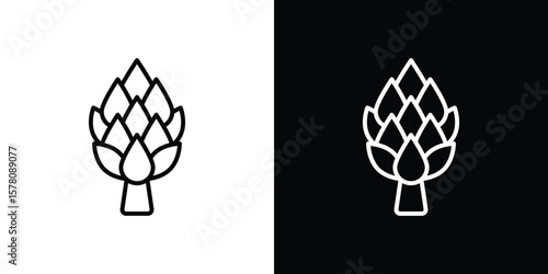 Artichoke icon illustration symbol or logo collection.