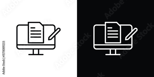 Blended learning icon illustration symbol or logo collection.