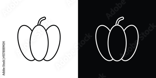 Capsicum icon illustration symbol or logo collection.