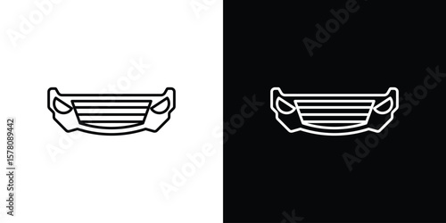 Car bumper icon illustration symbol or logo collection.