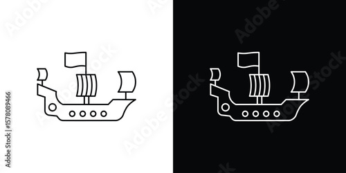 Caravel icon illustration symbol or logo collection.