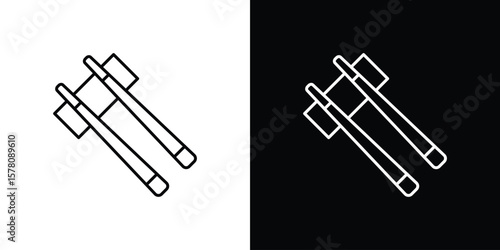 Chopsticks icon illustration symbol or logo collection.