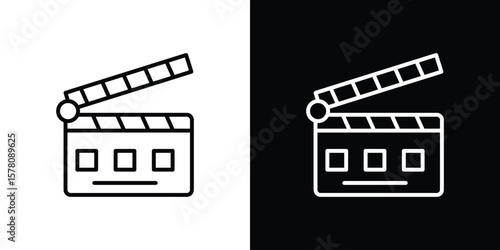 Cinema flapper icon illustration symbol or logo collection.