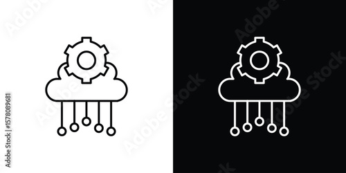 Cloud computing icon illustration symbol or logo collection.