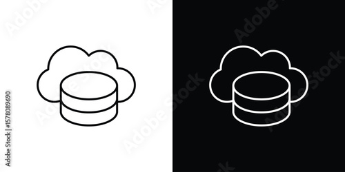 Cloud server icon illustration symbol or logo collection.