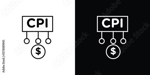 Consumer prices index icon illustration symbol or logo collection.
