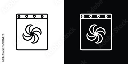 Convection turbofan stove icon illustration symbol or logo collection.