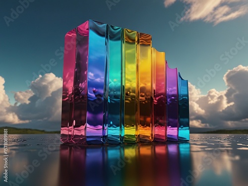 3d render of a modern building with reflection