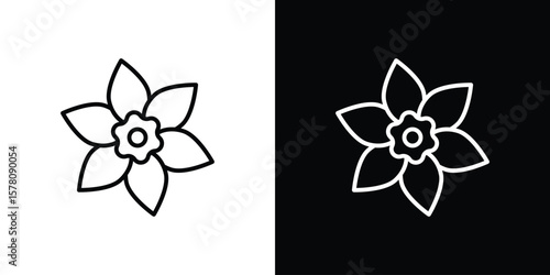 Daffodil icon illustration symbol or logo collection.