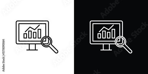 Data Analysing icon illustration symbol or logo collection.