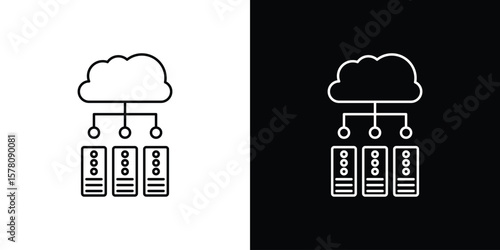 Data center icon illustration symbol or logo collection.