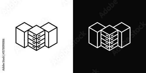 Data center icon illustration symbol or logo collection.
