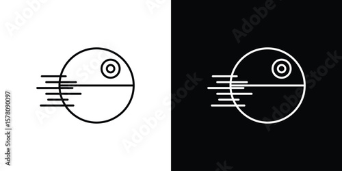 Death star icon illustration symbol or logo collection.