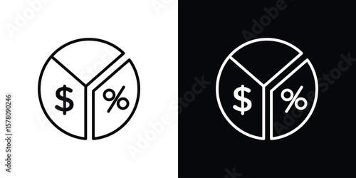 Dividend yield icon illustration symbol or logo collection.