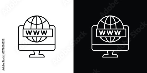 Domain icon illustration symbol or logo collection.