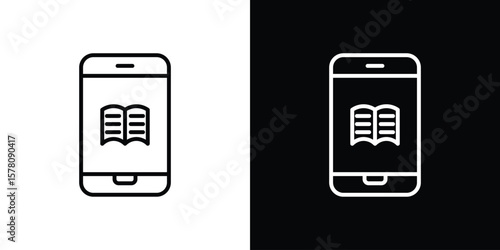 Ebook icon illustration symbol or logo collection.