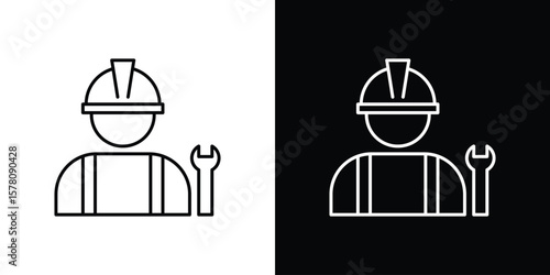 Engineer icon illustration symbol or logo collection.