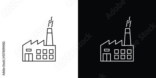 Factory icon illustration symbol or logo collection.