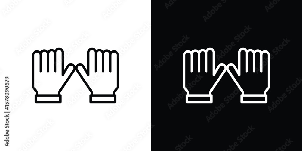 Fototapeta premium Gloves icon illustration symbol or logo collection.