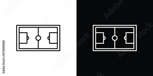 Football field icon illustration symbol or logo collection.