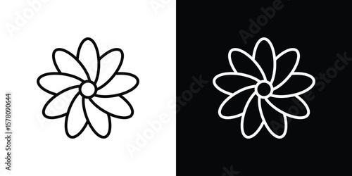 Gerbera icon illustration symbol or logo collection.
