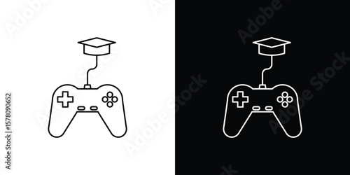Game based learning icon illustration symbol or logo collection.