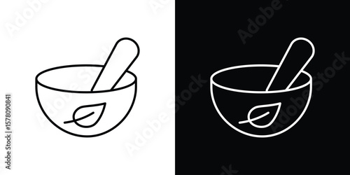Herbal medicine icon illustration symbol or logo collection.